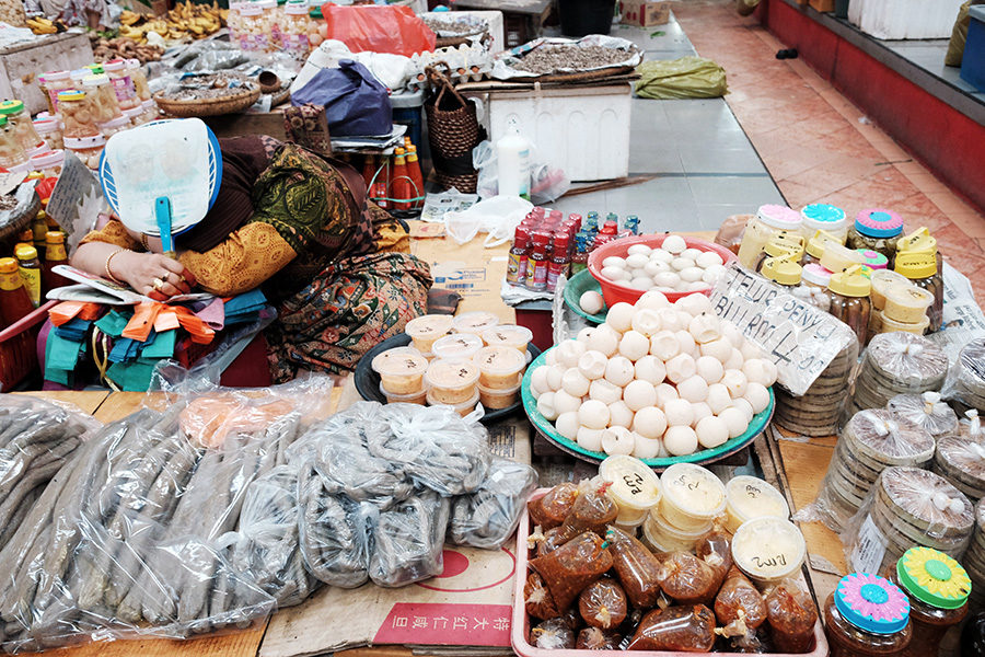 želví vejce na trhu v Kota Bharu, Malajsie